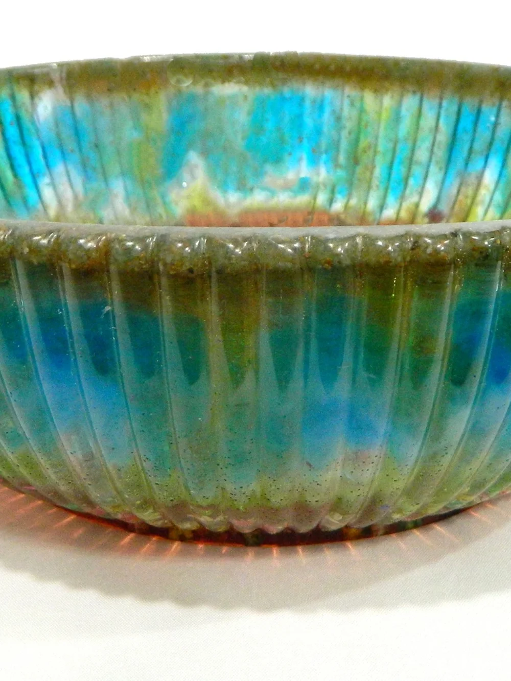 Colorful Handmade Resin Serving Bowl With Embedded Flowers And Sand